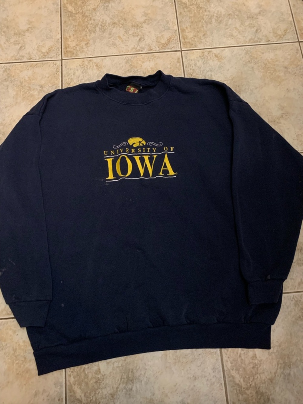University of Iowa Crewneck Sweatshirt - Navy with Gold Logo